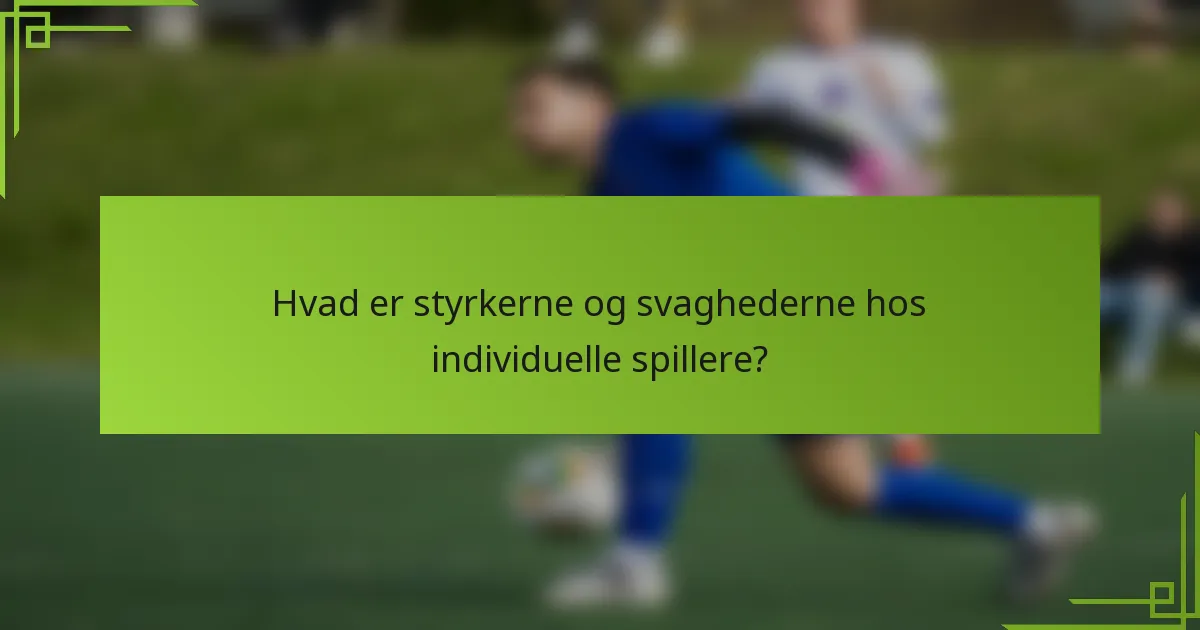 Hvad er styrkerne og svaghederne hos individuelle spillere?
